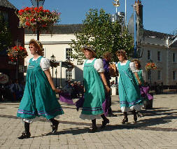 Dancing 'Queen of the Wells' in Trinity Square, Hull on Green Ginger's Day of Dance - September 13th 2003